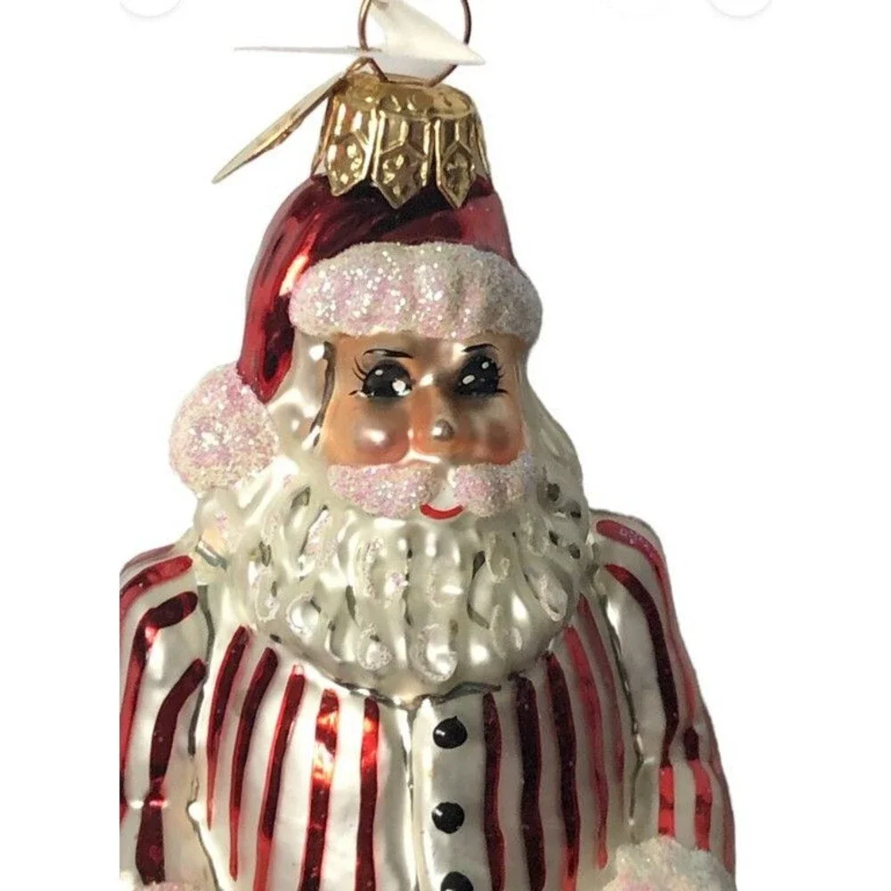 Christopher Radko Santa Christmas Ring in the Holidays Ornament Box Tag 6.75 In